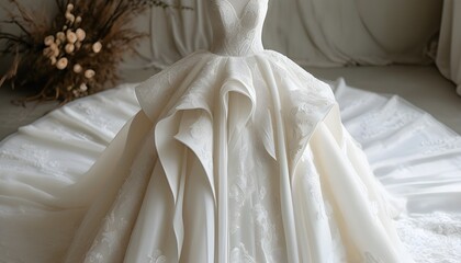 Chic Elegance of White Wedding Dresses Showcasing Luxury in Delicate Fabrics and Exquisite Designs