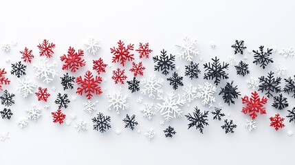 Poster - Red and black snowflakes on a frosty window, 3D illustration