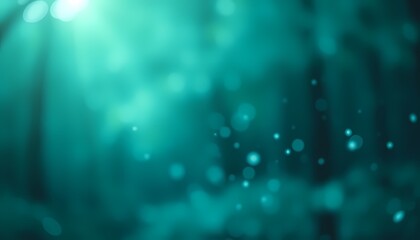 Teal Particle Swirl on Dark Background Abstract Enchanted Forest Design