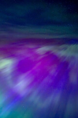 Wall Mural - northern lights dancing over dark specwe in the night. scenic view of a space area landscape with no