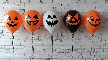 Balloons decoration for Halloween. Generative Ai