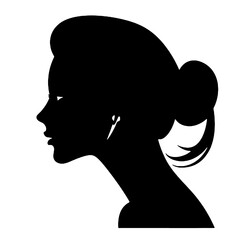 silhouette of a woman's face, side view