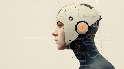 Poster - Futuristic Profile of a Robotic Human Concept