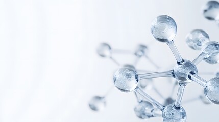 Poster - Close-up of a Transparent Molecular Model with Spheres and Bonds