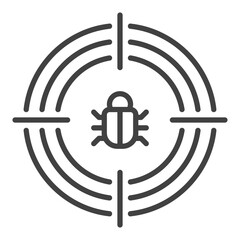 Poster - Computer Bug in Target vector Internet Security thin line icon or design element