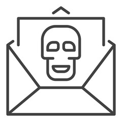 Poster - Message with Computer Virus vector Spam thin line icon or symbol