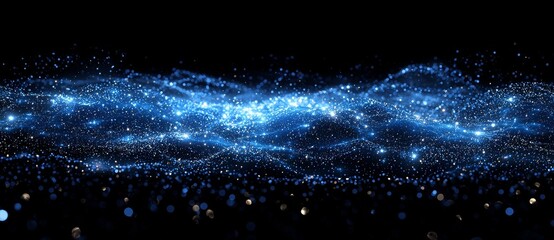 Poster - background with futuristic dots and a dynamic wave. 3d rendering.