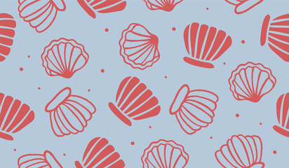 Cute shell pattern background vector design