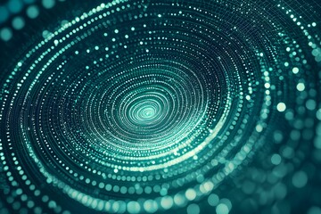 Poster - abstract digital swirl with glowing particles in a cosmic design