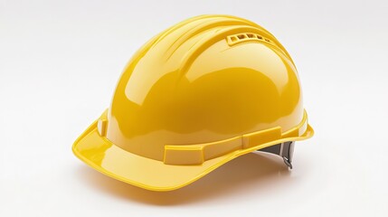 Poster - Yellow hard hat Isolated on solid white background 