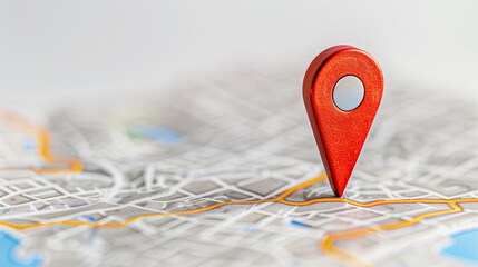 Poster - map pin location marker on detailed city map highlighting navigation and tracking