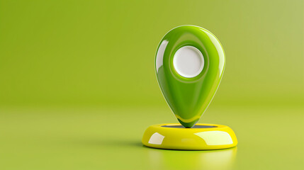 Poster - Location pin and map marker in vibrant colors on a minimalist background emphasizing navigation and location services