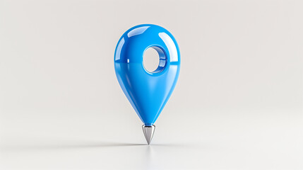 Poster - Location pin with tech symbol in blue modern design digital concept for navigation and technology