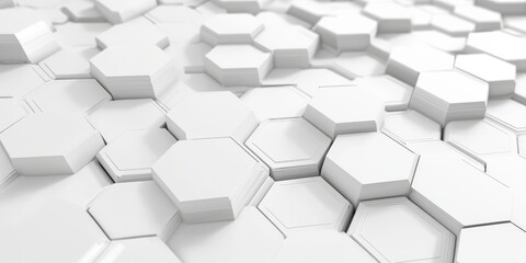 Poster - A mesmerizing pattern of interlocking white hexagons creates a stunning visual effect.
