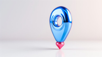 Poster - Location pin with a glossy finish and colorful design on a minimalist background
