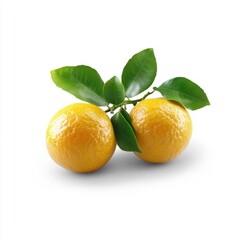 Sticker - Fresh Satsuma Oranges on White Background