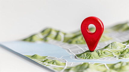 Poster - Map pin on detailed map location highlighting navigation and geographic exploration
