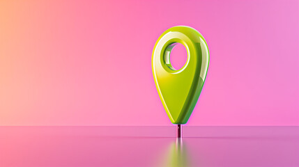 Poster - Location pin on colorful background with map marker design for navigation and location tracking