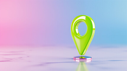  - Location pin and map marker on a colorful background showcasing digital navigation and location tracking