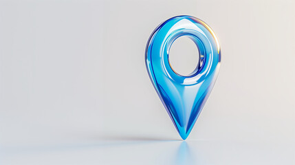 Poster - Map marker location pin in blue 3D design on white background