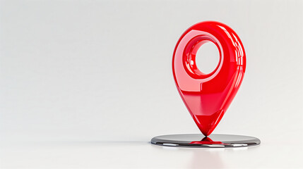 Poster - Location pin icon on a reflective surface with a glossy finish for modern navigation