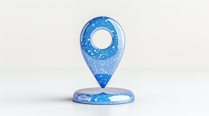 Poster - Location pin in blue galaxy design representing technology and navigation on a white background
