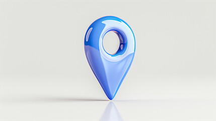 Poster - Location pin map marker in blue glossy style with smooth design for navigation and mapping applications