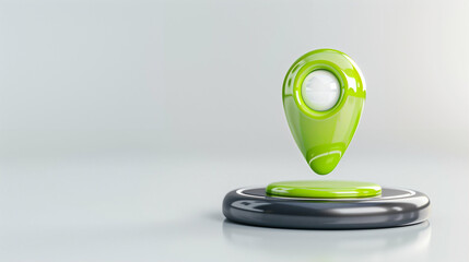 Poster - Location pin focus with technology icon in modern design for digital mapping and navigation