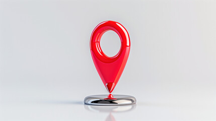 Poster - Location pin with shiny surface on map marker for digital navigation and location tracking