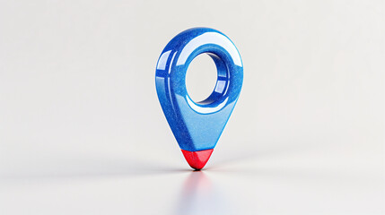 Aufkleber - Location pin with blue map marker highlighting search area on clean background