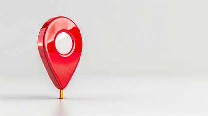 Poster - Location marker in red design on white background representing navigation and geography