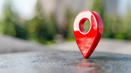 Poster - map pin location marker with map pointer in natural environment