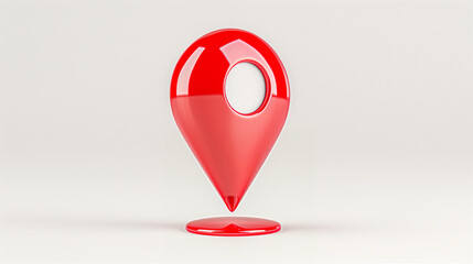 Poster - Location pin icon with a glossy finish on a white background for map navigation and location tracking