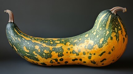 Canvas Print - Green and Yellow Gourd with Unique Texture