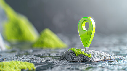 Aufkleber - Location pin on map location with environment icon showcasing nature and navigation