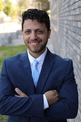 Handsome bearded man wearing a cute suit 