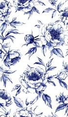 Poster - vintage design on white background on seamless fabric or wallpaper. graphic design. graphic rose pat