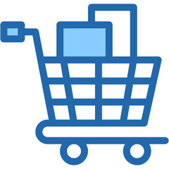 Sticker - Vector Icon for Shopping, cart, groceries, supermarket