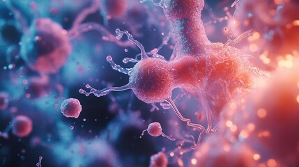 Wall Mural - microscopic cell structure: a colorful journey into biology