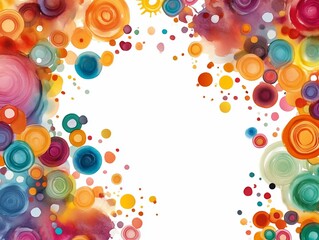 Poster - Watercolor Circles Frame Border.