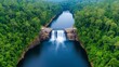 © lnwAI - Hydroelectric power station with a waterfall cascading into a deep gorge