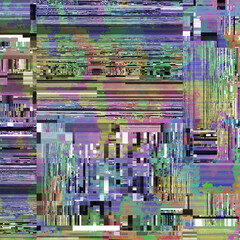 Aufkleber - TV noise static effect, abstract glitch background. Fractal digital art pattern