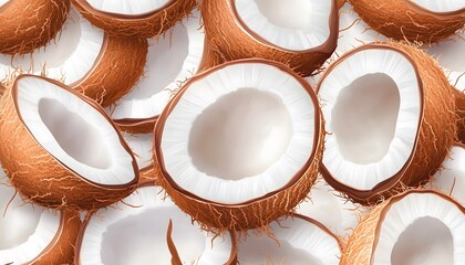 Wall Mural - A bright and seamless pattern of coconuts