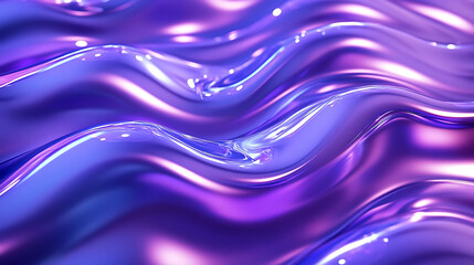 Poster - Abstract background of flowing purple and blue liquid with a metallic sheen and highlights.