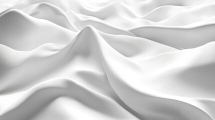Poster - 3d render of an abstract background featuring a wrinkled textile close up view of a white fabric wit