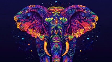 Vibrant elephant design featuring mandalas suitable for posters postcards and t shirt prints