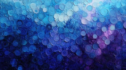 Wall Mural - A textured background in shades of blue and purple featuring numerous small circles