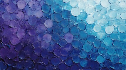 Poster - A textured background in shades of blue and purple featuring numerous small circles