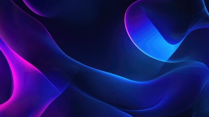 Poster - Abstract background featuring a gradient of blue and purple hues smoothly shaped curves and glowing light effects in a modern minimalistic style