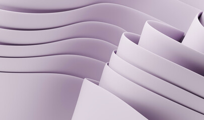 Poster - Close-Up of Flowing Paper Layers in a Smooth Lavender Tone